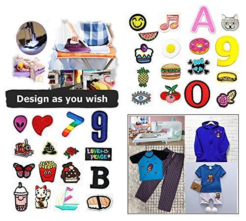 GS912 Letter School Patch 3 INCHES Red Letter J Patch Text Words English Alphabet Letters from A to Z Iron On Patches Embroidered Decorative Repair Jacket T-Shirt Hat Bag Clothing Stickers Badge Name Sewing (J)