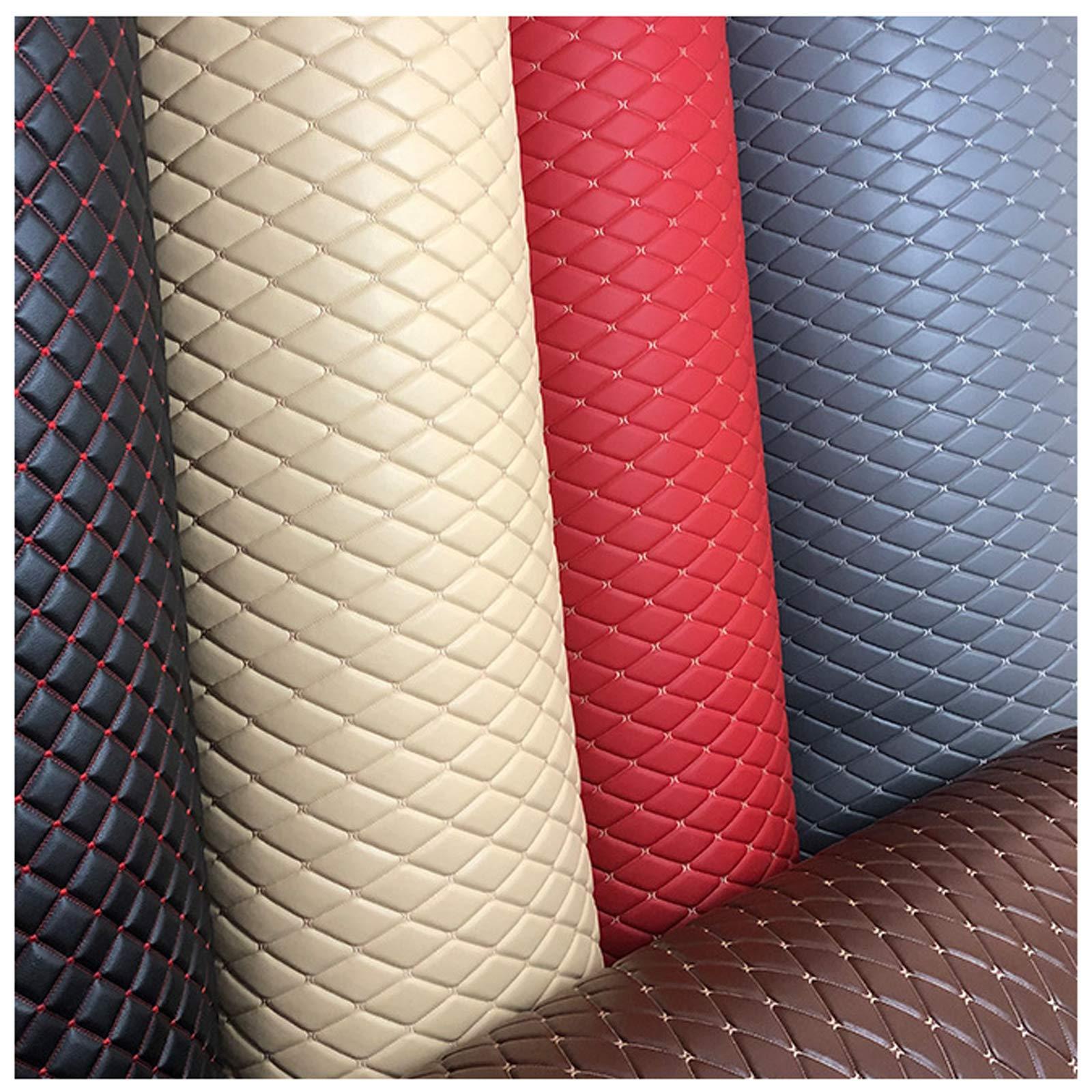 NAKAN Quilted Faux Leather Fabric Sheet 0.6cm Thick Solid Colors Synthetic Leather Vinyl Leather Fabric Skin Leather Fabric Soft PVC Leather for Wallet Handbags Making Sewing Crafting Car Seat (Size:1.5x2m)