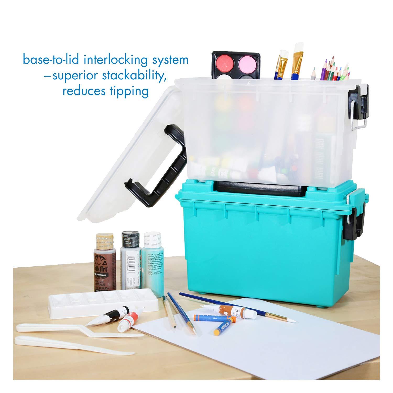 Logix Logix 12533 Teal Craft Organizer, Art Supply Organizer and Storage, Lockable School Supplies Organization, Moisture Resistant, Made in USA