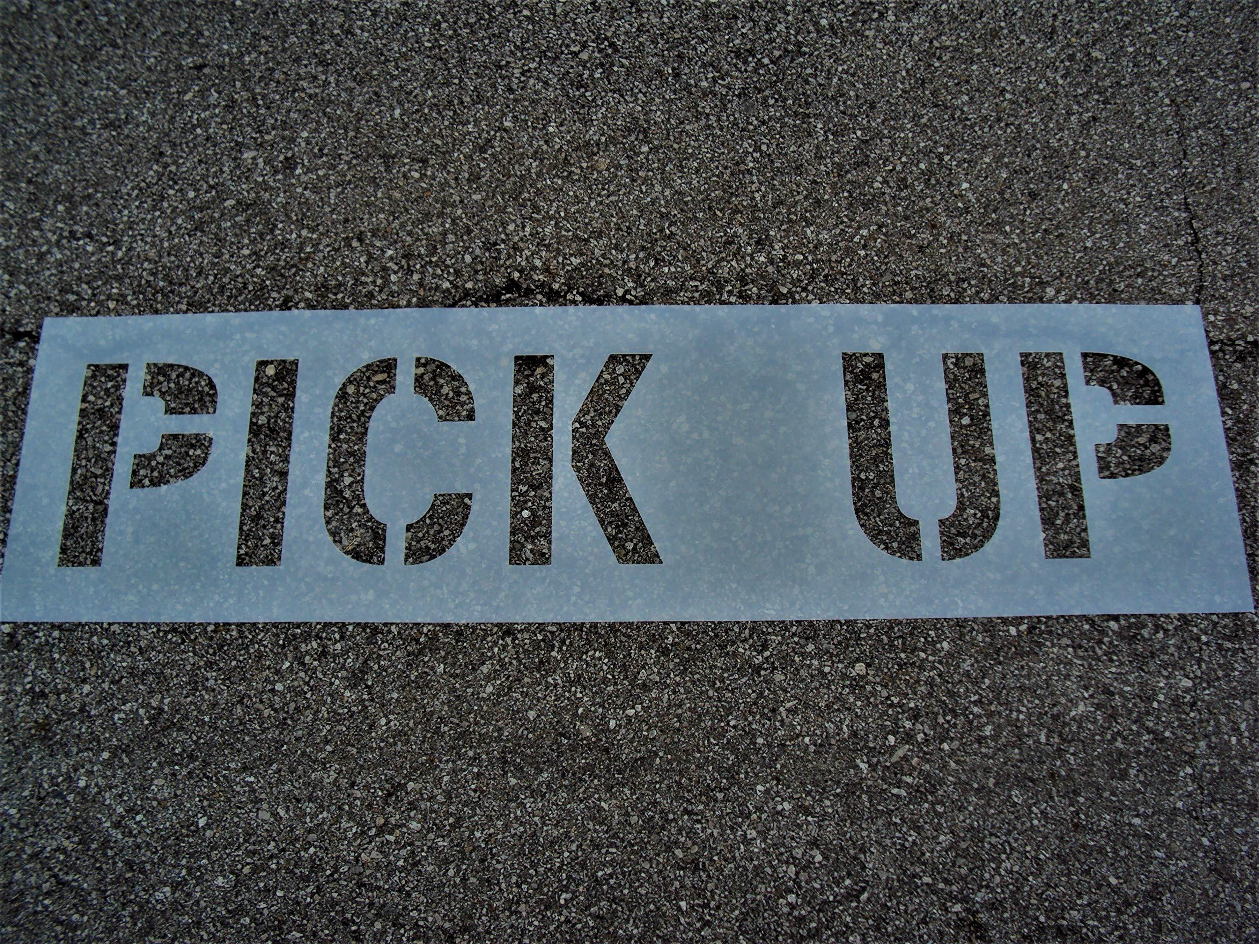 American Striping 12" PICK UP Parking Lot Stencil - ACTUAL 12 Inch Letters