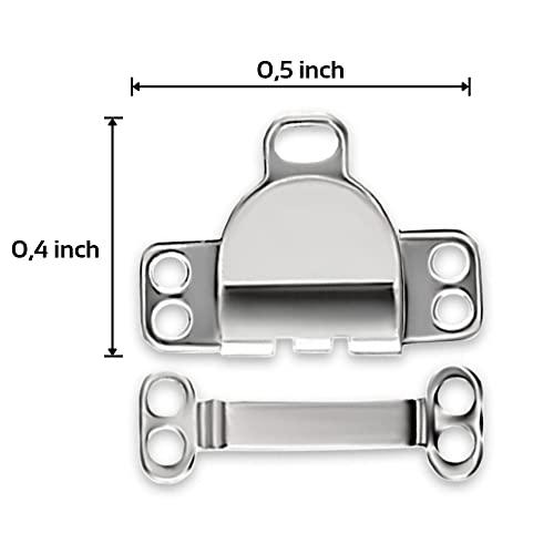 Lakesstory Hook and Eye Closures Sewing Hooks and Eyes Hook & Eye Closure Metal Hook and Eye Fasteners Metal Bra Hook and Eye Nickel Hook and Eye Closure Bra Pack of 4