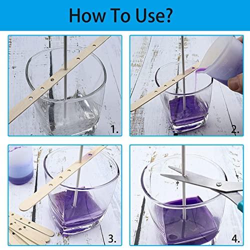 ANTUNIHOD Wooden Candle Wick Holders Pack of 100pcs Wick Centering Devices Candle Wick Bars for Candle Making … (7.1inch - 100pcs)