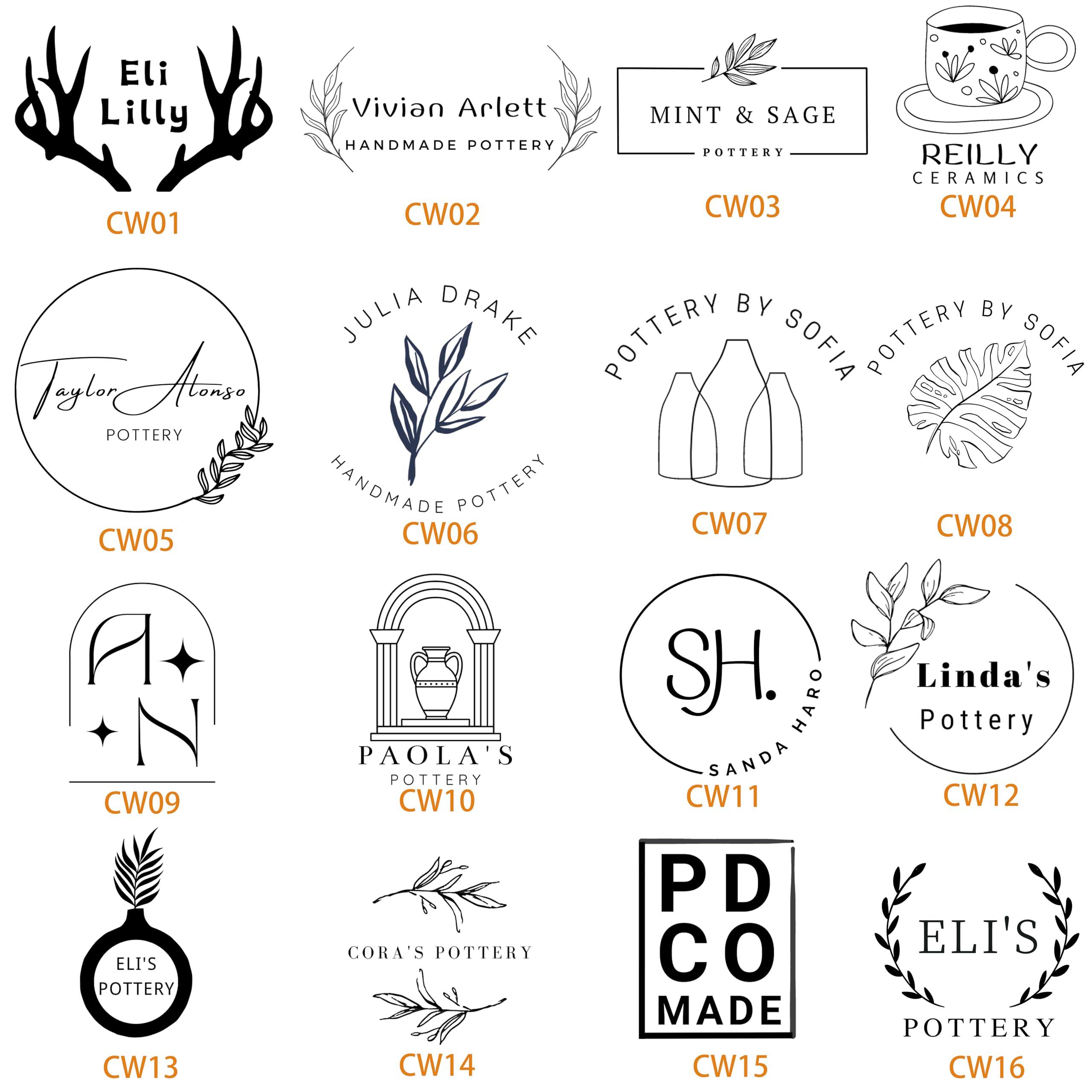 PrudoPex PrudoPex Custom Pottery Stamp for Clay, Personlized Clay Stamp Initial Ceramic Stamp, Custom Soap Stamp in Brass, Personalized Signature Brass Stamp for Pottery