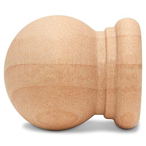 Woodpeckers Wood Finials, 3/4 Inch Tall with 1/4 Inch Hole, Unfinished Wood Finials for 1/4 Inch Dowel Rods, Wood Dowel Caps for Crafts and DIY, Pack of 100 by Woodpeckers