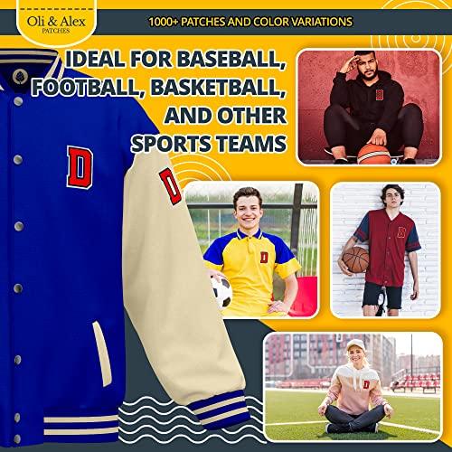 Oli and Alex Letters Patches Iron on - Red Letter Patch D - Embroidered Iron On Patches for Jeans Jackets Hats - Cute Sew on Appliques 3.26\" - Red, D