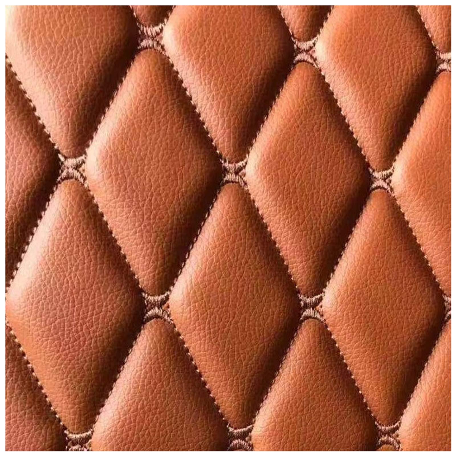 NAKAN Quilted Faux Leather Fabric Sheet 0.6cm Thick Solid Colors Synthetic Leather Vinyl Leather Fabric Skin Leather Fabric Soft PVC Leather for Wallet Handbags Making Sewing Crafting Car Seat (Size:1.5x2m)