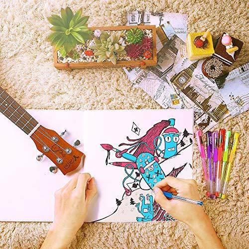 Aen Art Glitter Gel Pens, 100 Color Glitter Pen Set for Making Cards, 30% More Ink Neon Glitter Gel Marker for Adult Coloring Books, Journaling Crafting Doodling Drawing