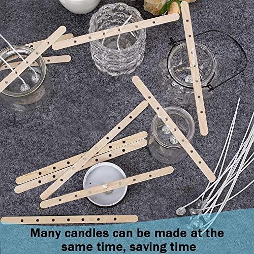 ANTUNIHOD Wooden Candle Wick Holders Pack of 100pcs Wick Centering Devices Candle Wick Bars for Candle Making … (7.1inch - 100pcs)
