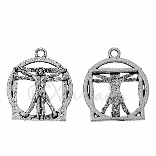 Wholesale Charms Wholesale Charms Vitruvian Man Leonardo Da Vinci Wholesale Pendants Jewelry Making Supply Pendant Bracelet DIY Crafting (50)