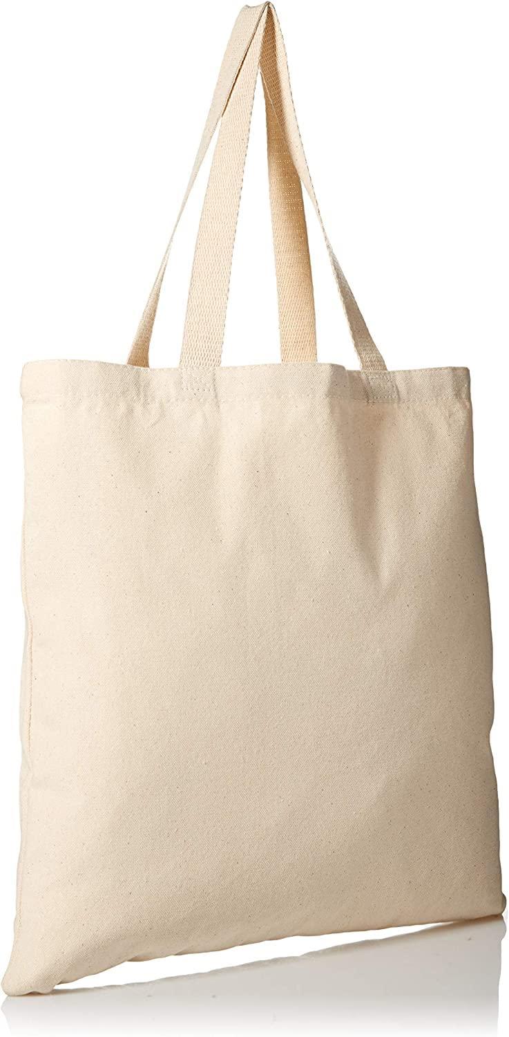 TBF Blank Canvas Tote Bags Wholesale, Bulk Plain Cotton Cloth Fabric Bags for Decorating, Heat Transfer, Printing, DIY, Crafts (12 Bags)