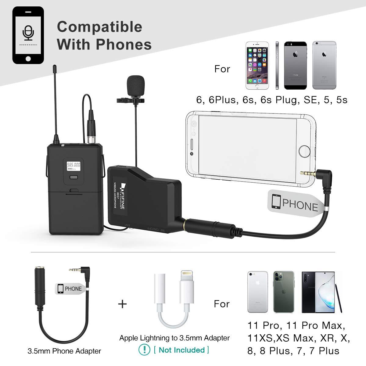 FIFINE FIFINE Wireless Microphone System, Wireless Microphone set with Headset and Lavalier Lapel Mics, Beltpack Transmitter and Receiver,Ideal for Teaching, Preaching and Public Speaking Applications-K037B