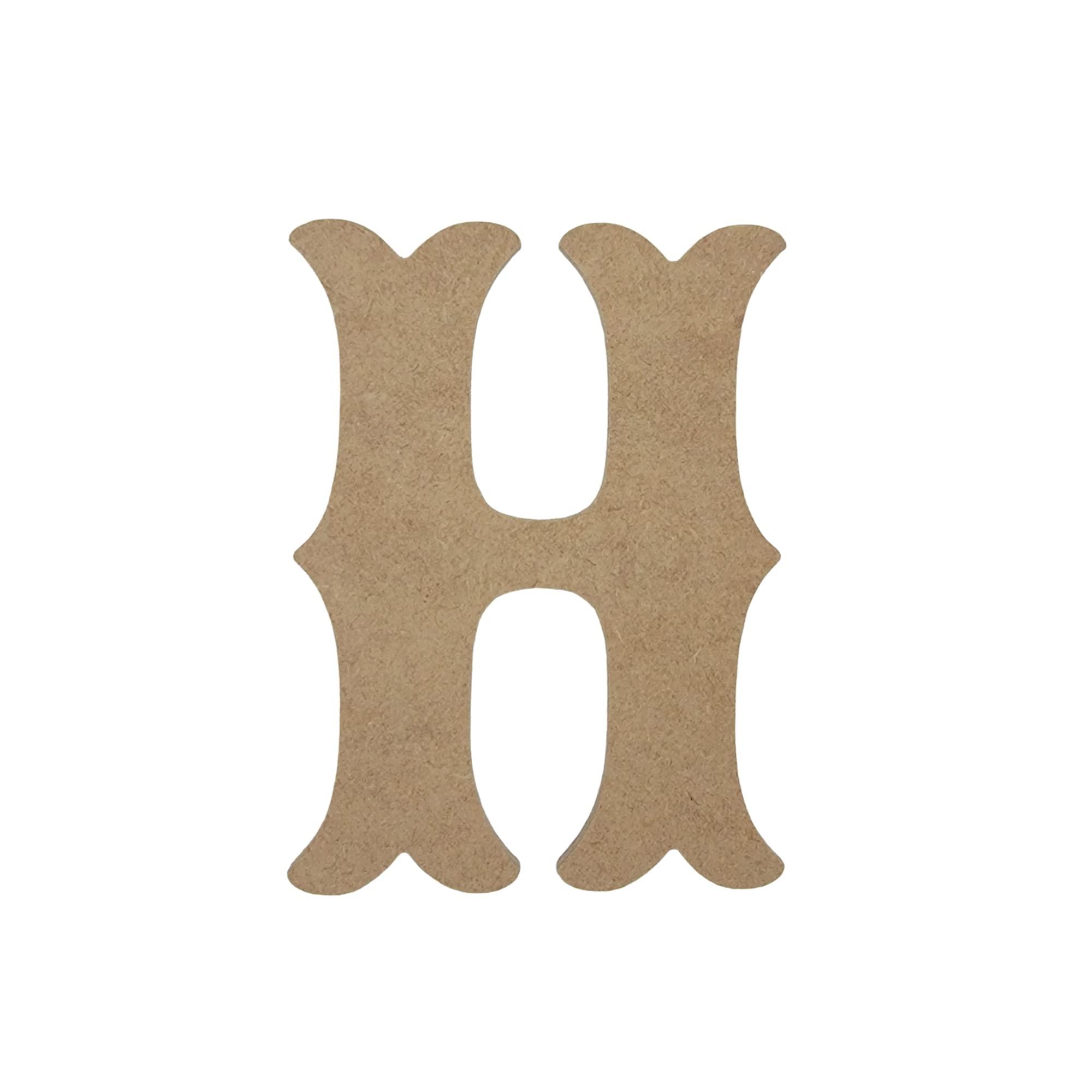 Build-A-Cross 24\" Wooden Carnival Letter H Unfinished, Circus Font, Craft Cutout on 1-4\" MDF