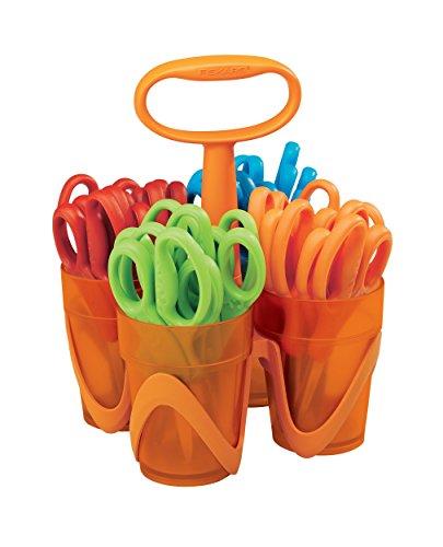 Fiskars Fiskars Blunt-Tip 5\" Scissors for Kids 4-7 with Classpack Art Caddy Organizer (24-Pack) - Kids Scissors for School or Crafting - Back to School Supplies - Assorted Colors