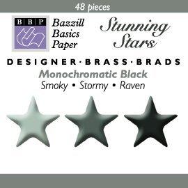 The Happy Hammer The Happy Hammer Bazzill Monocramatic Star Brads Assortment - Blacks