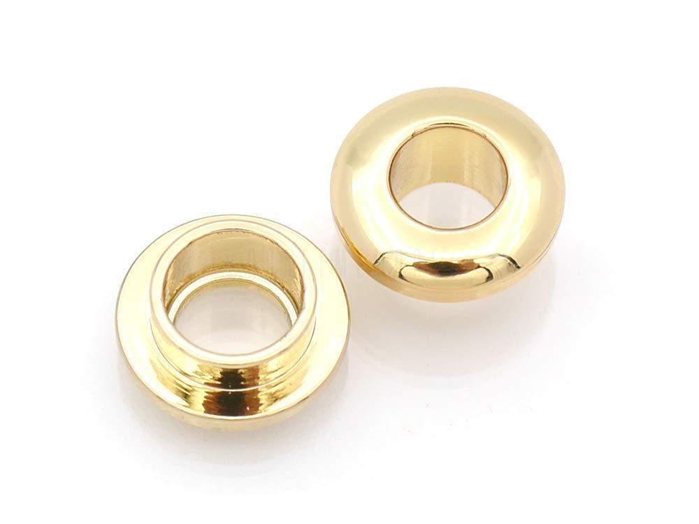 CRAFTMEMORE CRAFTMEMORE Metal Push Snap Together Grommet Snap Rings Eyelet O-Rings Purse Loop Easy Installation Pack of 10 (5mm (3/16\"), Gold)