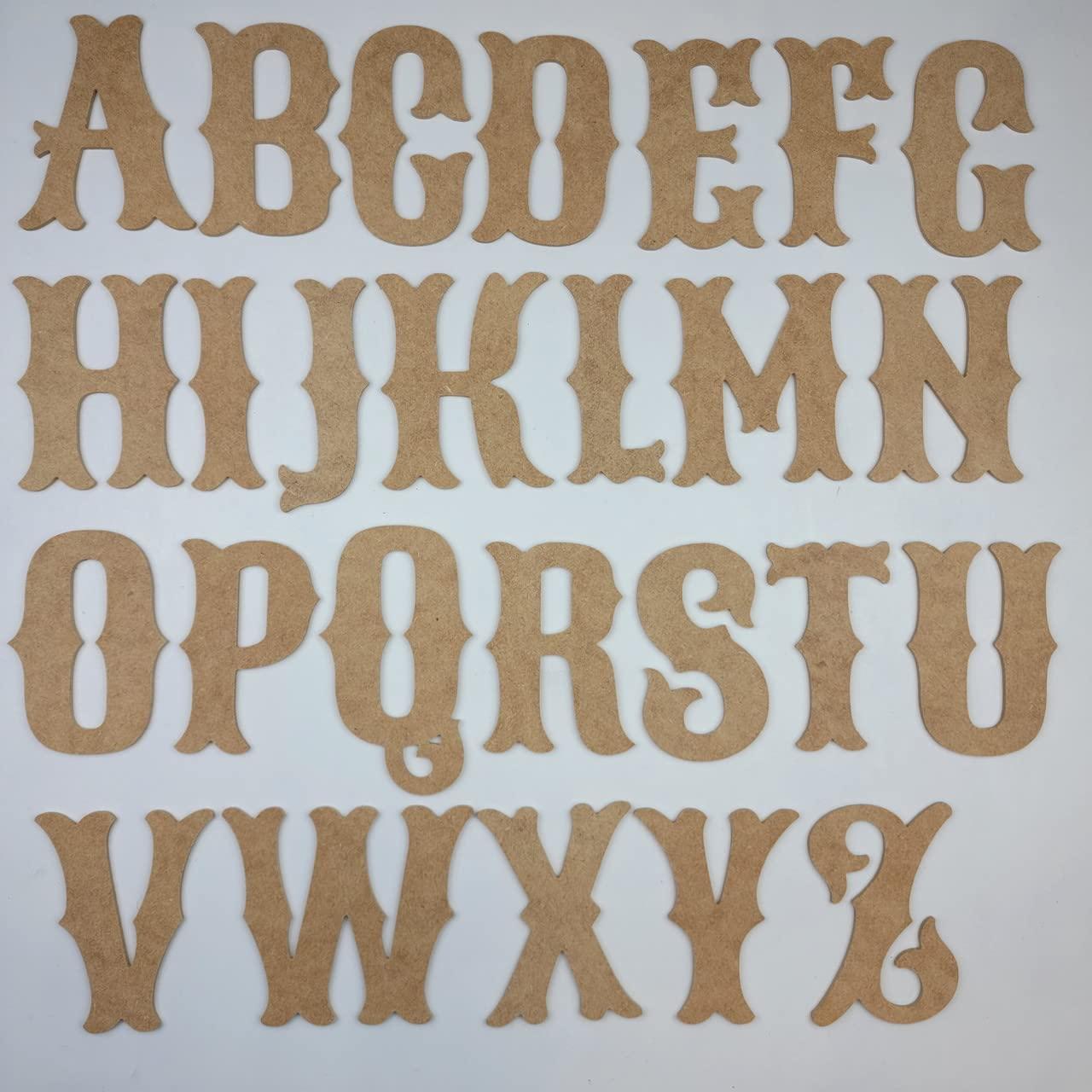 Build-A-Cross 24\" Wooden Carnival Letter H Unfinished, Circus Font, Craft Cutout on 1-4\" MDF