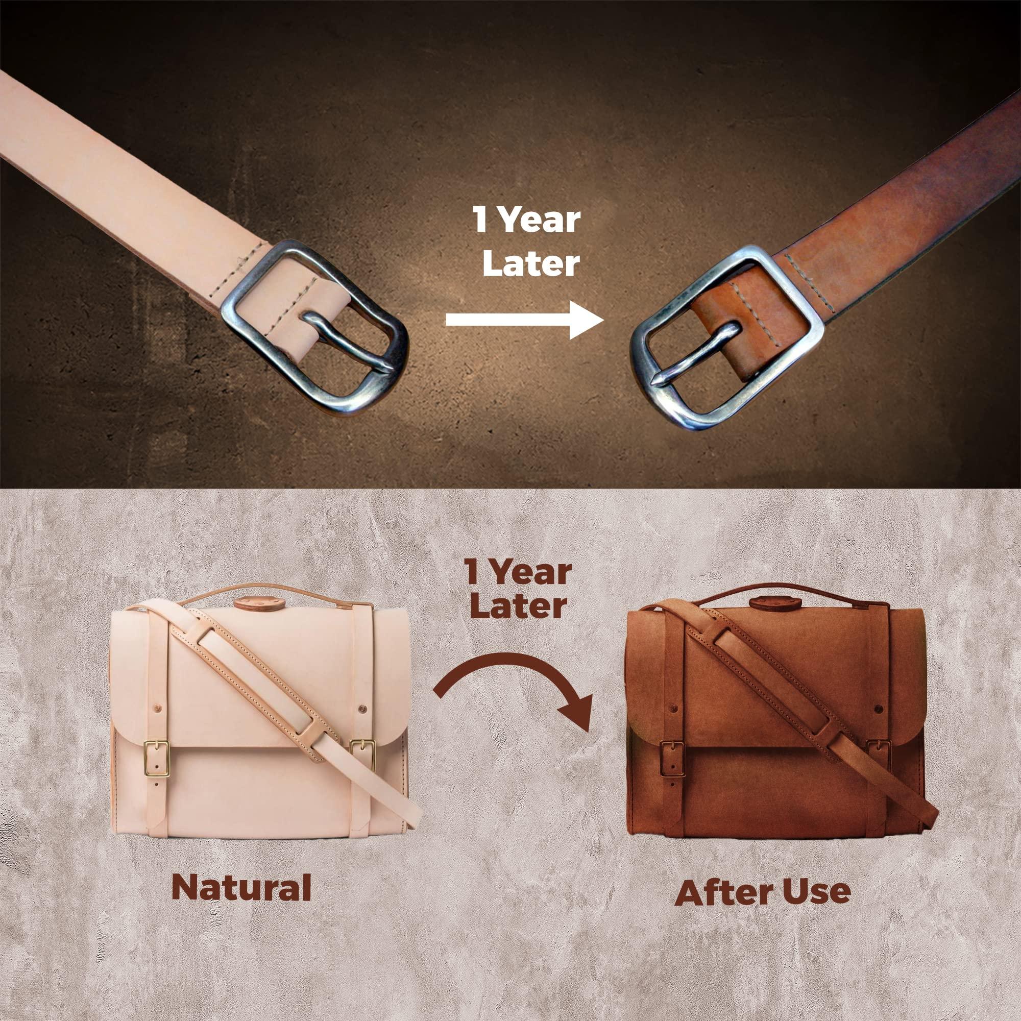 European Leather Works ELW Leather Strap, 10-11 Oz, 2.75 inch Wide x 40\", Cowhide Veg Tan Leather Belt Blank, Leather Strips, Leather Crafting,Tooling Leather, Tan Leather Straps for Crafts, Belt Making Leather
