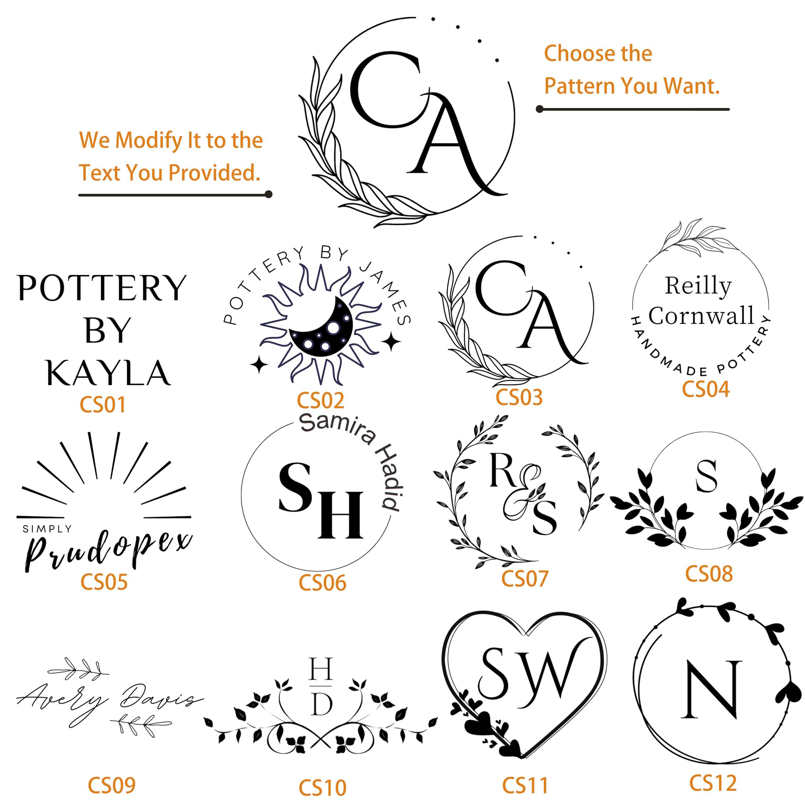 PrudoPex PrudoPex Custom Pottery Stamp for Clay, Personlized Clay Stamp Initial Ceramic Stamp, Custom Soap Stamp in Brass, Personalized Signature Brass Stamp for Pottery