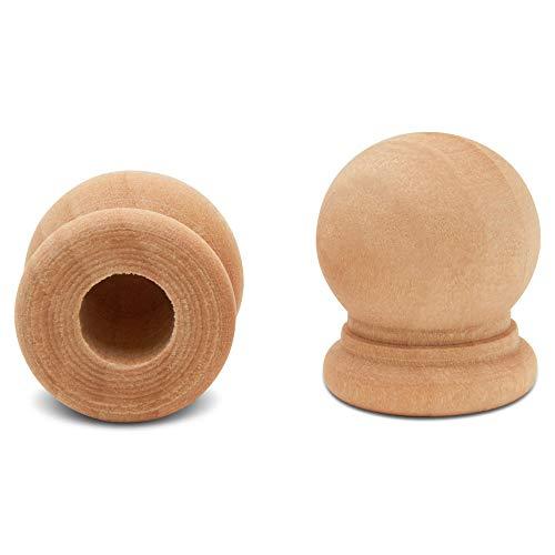 Woodpeckers Wood Finials, 3/4 Inch Tall with 1/4 Inch Hole, Unfinished Wood Finials for 1/4 Inch Dowel Rods, Wood Dowel Caps for Crafts and DIY, Pack of 100 by Woodpeckers