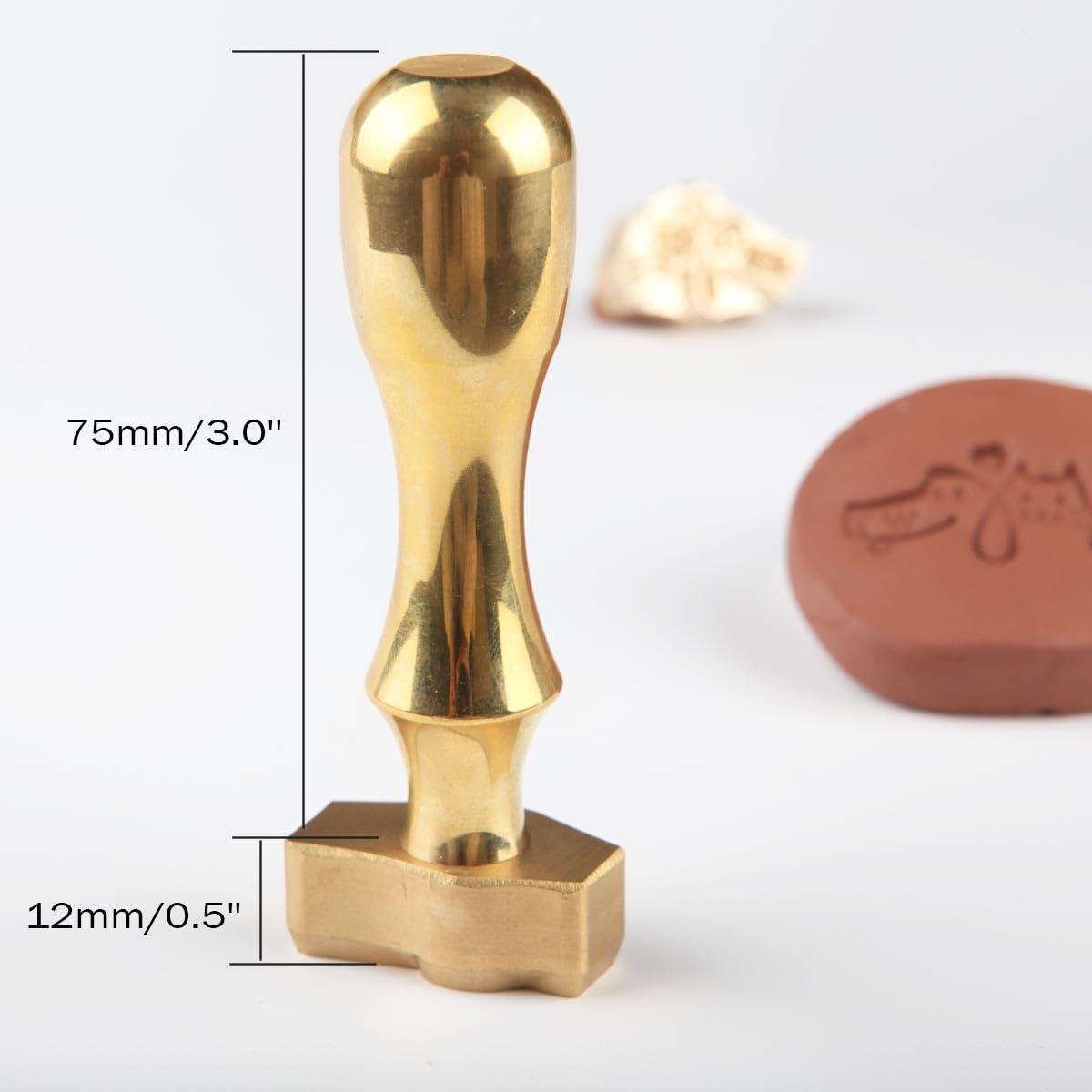 PrudoPex PrudoPex Custom Pottery Stamp for Clay, Personlized Clay Stamp Initial Ceramic Stamp, Custom Soap Stamp in Brass, Personalized Signature Brass Stamp for Pottery