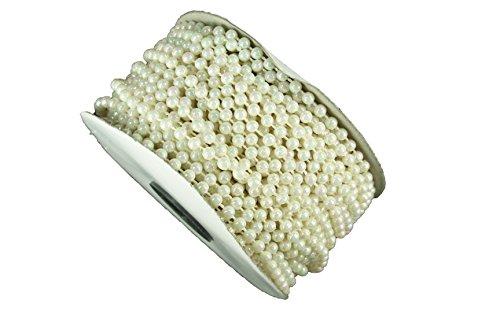 Dreamartycreation Dreampartycreation 4MM Faux Pearl Plastic Beads on a String Craft ROLL 24 yds (Iridescent White)