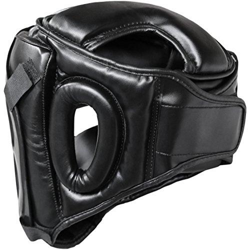 Farabi Sports Farabi Sports Boxing Headgear Grill Head Guard MMA Training Kickboxing Sparring Gear Removable Front Bar Gril (Black, X-Large)