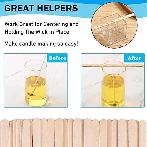 ANTUNIHOD Wooden Candle Wick Holders Pack of 100pcs Wick Centering Devices Candle Wick Bars for Candle Making … (7.1inch - 100pcs)