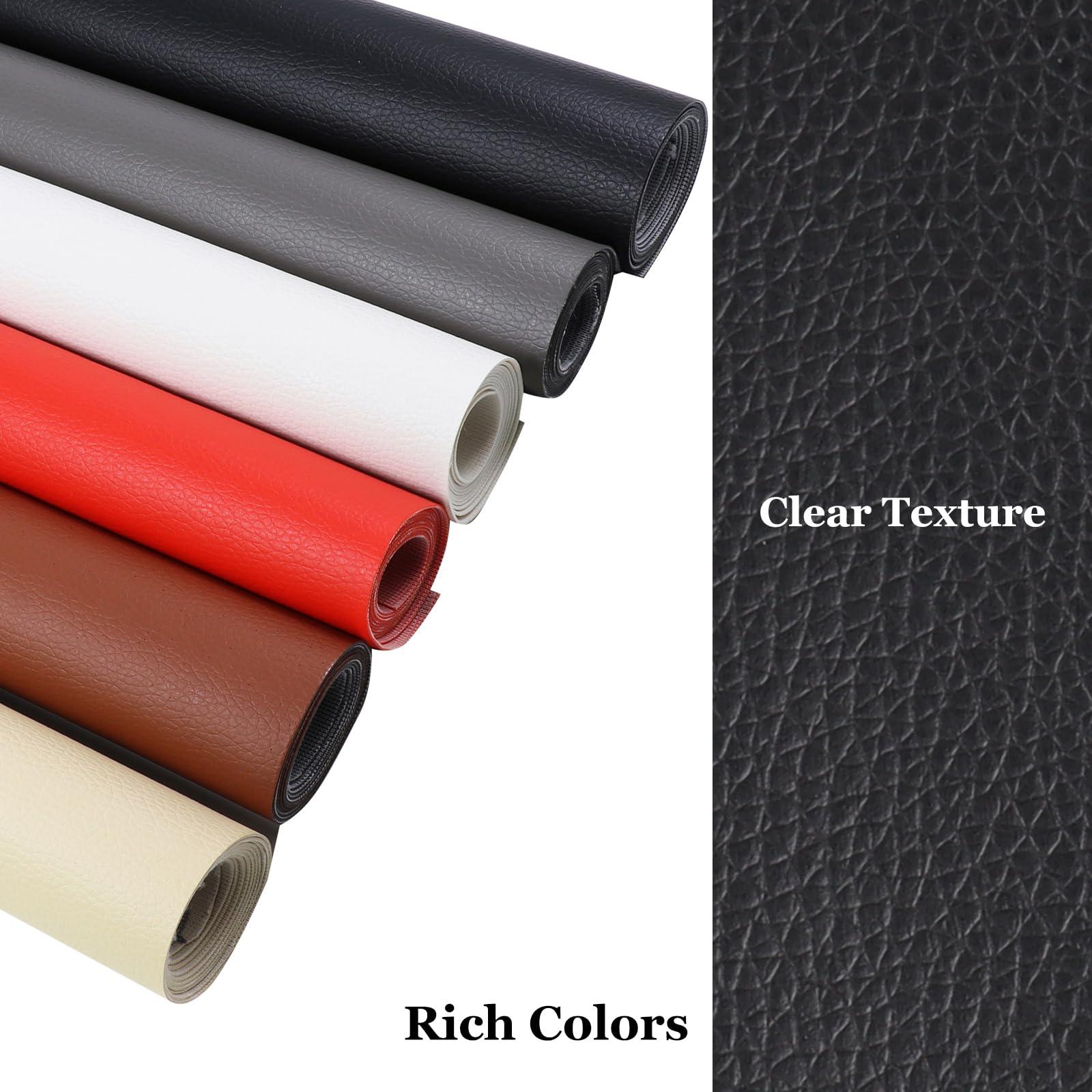 HBU Vinyl Upholstery Fabric,Soft Faux Leather,Marine Vinyl Fabric,Indoor & Outdoor Synthetic Leather for Boat,Car,DIY Crafting (Grey, 48inchx55inch)