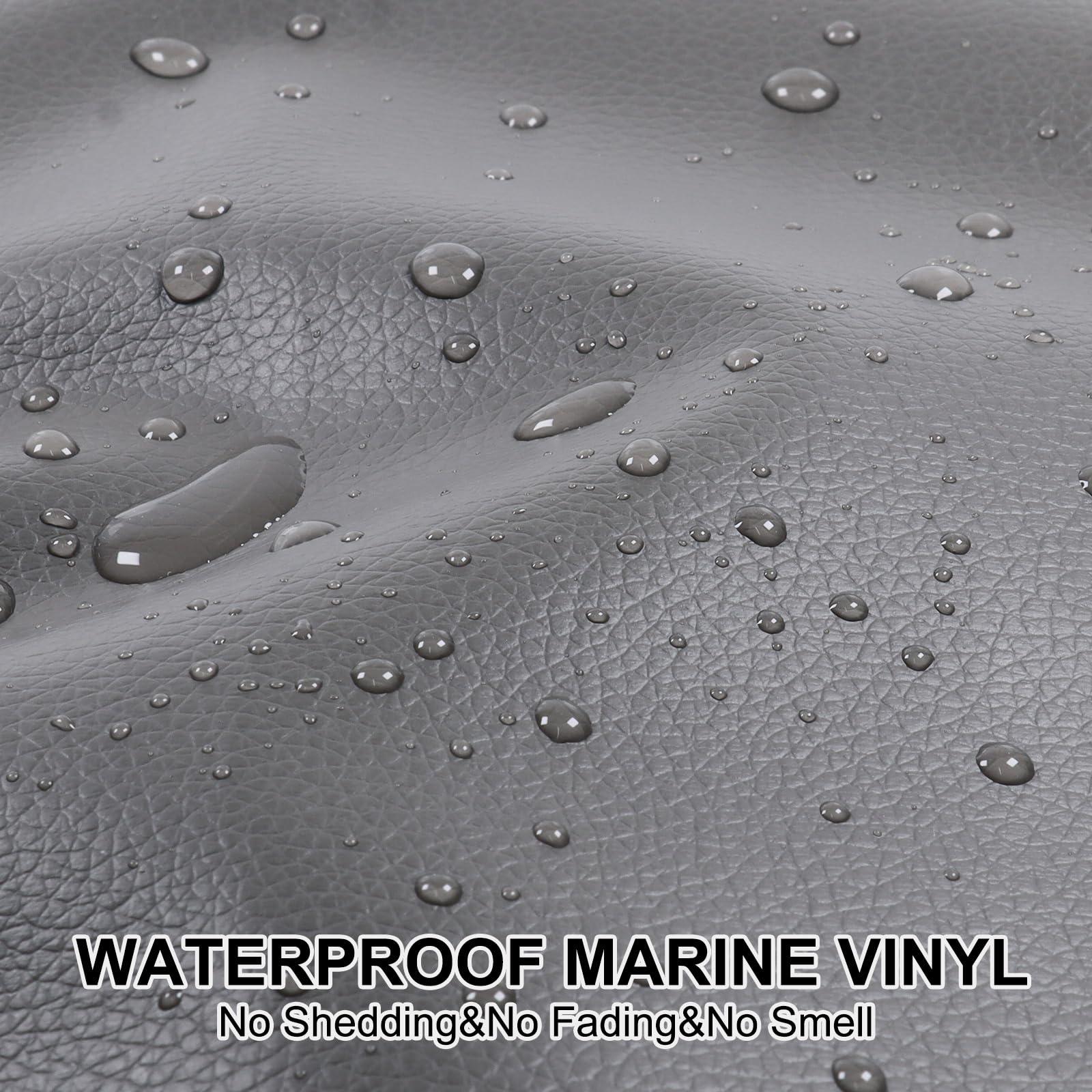 HBU Vinyl Upholstery Fabric,Soft Faux Leather,Marine Vinyl Fabric,Indoor & Outdoor Synthetic Leather for Boat,Car,DIY Crafting (Grey, 48inchx55inch)