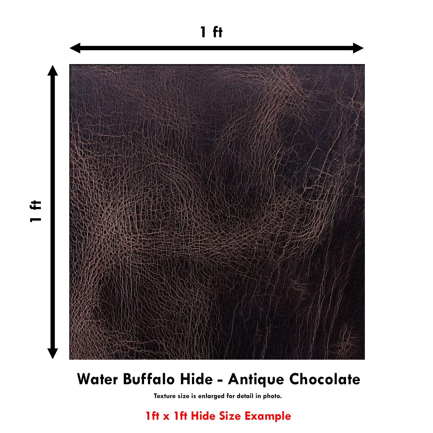 Holstex Water Buffalo Leather (8-9oz) - (3 Pack) - Vegetable Tanned - Thickness (0.125in ~ 0.140in) - (Antique Chocolate) - (12in x 12in)