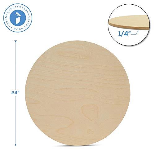 Woodpeckers Wood Circles 24 inch, 1/4 Inch Thick, Birch Plywood Discs, Pack of 2 Unfinished Wood Circles for Crafts, Wood Rounds by Woodpeckers