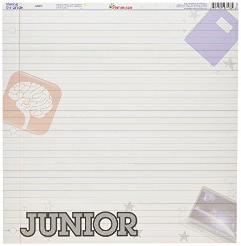 Reminisce Reminisce Making The Grade 12 by 12-Inch Double Sided Scrapbook Paper, Junior