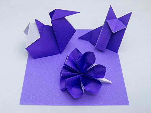Taro's Origami Studio [Taro's Origami Studio] Standard 6 Inch One Sided Single Color (Purple) 50 Sheets (All Same Color) Square Easy Fold Premium Japanese Paper for Beginner (Made in Japan)