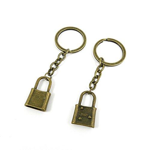 elecmall Charms 30 PCS Keyrings Keychains Key Ring Chains Tags Jewelry Findings Clasps Buckles Supplies G6RZ0 Lock