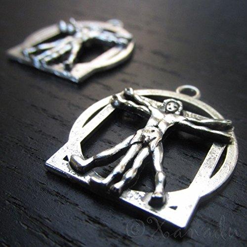 Wholesale Charms Wholesale Charms Vitruvian Man Leonardo Da Vinci Wholesale Pendants Jewelry Making Supply Pendant Bracelet DIY Crafting (50)