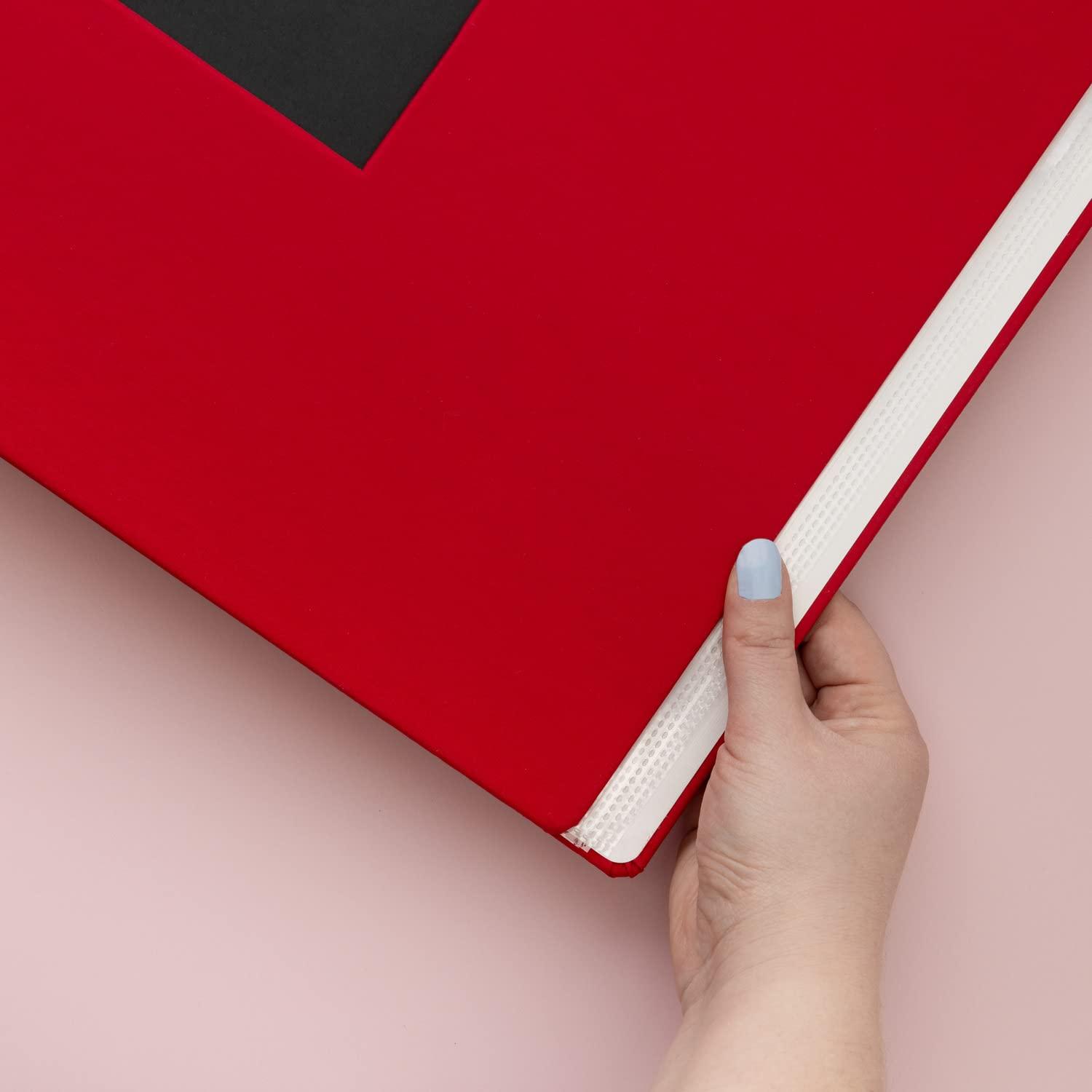 American Crafts American Crafts 12x12 Photo Album Cardinal Red, Protect Memories and Photos, Soft, Acid-free Archival, Classy Decorative Spine Label, Snag-free Rings, Includes 5 Page Protectors, Scrapbooking