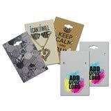 Gems on Display 100 Set Earring Display Card Earring Card Necklace Card Holder Custom Printed Card-Stock Paper Tags for DIY Ear Studs and Earrings 2" x 3" (Black, Printed)