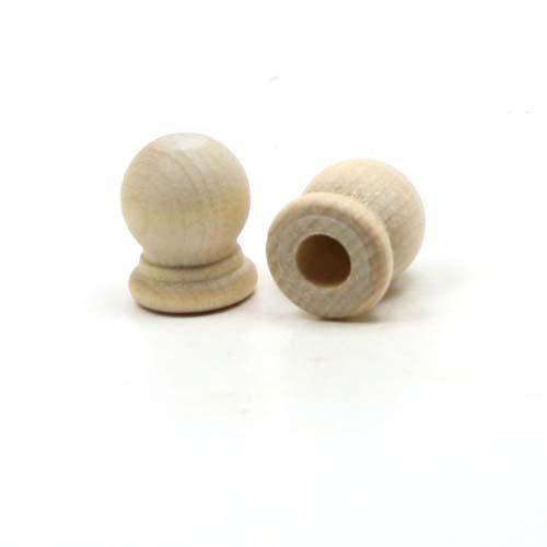 Unique Wood Shapes Mylittlewoodshop Pkg of 100 - Finial Dowel Cap - 3/4 inches Tall with 1/4 inch Hole Unfinished Wood (WW-DC8052-100)