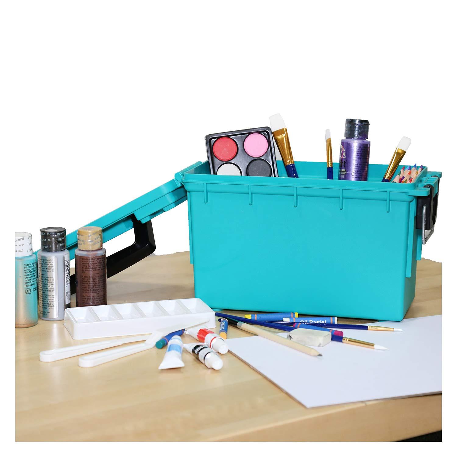 Logix Logix 12533 Teal Craft Organizer, Art Supply Organizer and Storage, Lockable School Supplies Organization, Moisture Resistant, Made in USA