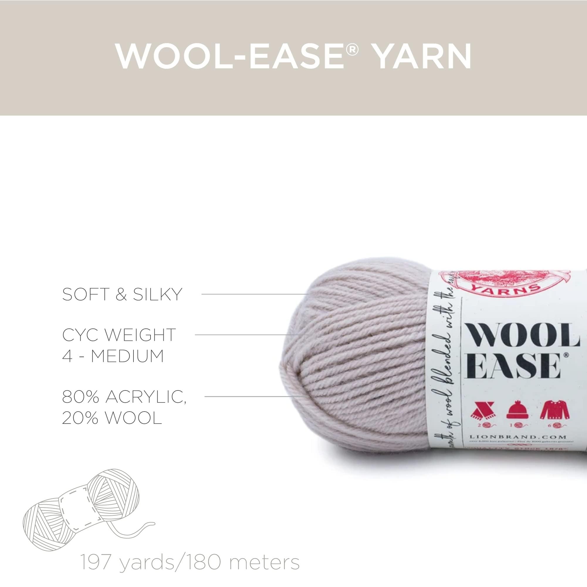 Lion Brand Yarn Lion Brand Yarn Wool-Ease Yarn, Worsted-Weight Yarn for Knitting and Crocheting, 1 Pack, Fisherman