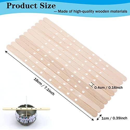 ANTUNIHOD Wooden Candle Wick Holders Pack of 100pcs Wick Centering Devices Candle Wick Bars for Candle Making … (7.1inch - 100pcs)